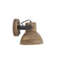 Ilanio wandlamp 21x17x19 cm - hout bruin/mat zwart
