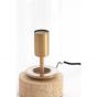 Rylano tafellamp Ø12x47 cm - glas helder+zand+antiek brons