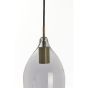 Lukaro hanglamp Ø17x36 cm - antiek brons/glas smoke