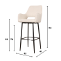 Lenon barkruk bouclé 2.0 - 75 cm  - grijs - OUTLET B
