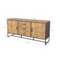 Accent dressoir 180 cm - naturel/zwart