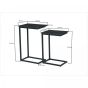 Jordy Norris salontafel set van 2 - 42x28x65cm / 34x27x55cm - zwart