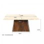 Valentino vierkante salontafel - 75x75 cm - beige