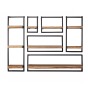 Woody metaal wandplank - bundel set van zes