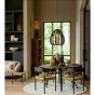 Delmar fauteuil - hout donker bruin + zeegras