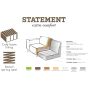 Statement 3-zitsbank 230 cm ecoleer