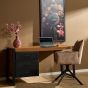 Bureau Boaz metalen lades - 145 cm - naturel