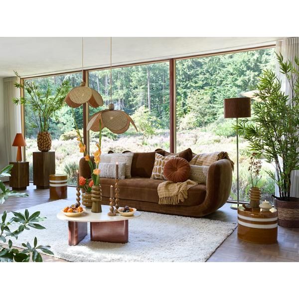 Braila 3-zitbank velvet - bruin