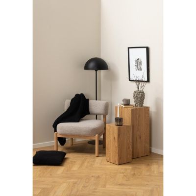 Nøra Hugo fauteuil | naturel eikenfineer onderstel | stof Monza - beige