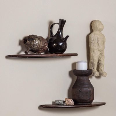Woood Layer wandplanken set van 2 - walnoot
