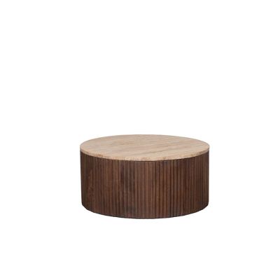 Label51 Ribble salontafel ø50 cm mangohout - beige/donkerbruin