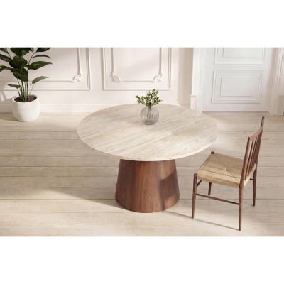 Svea Elliott ronde eettafel travertinelook - beige