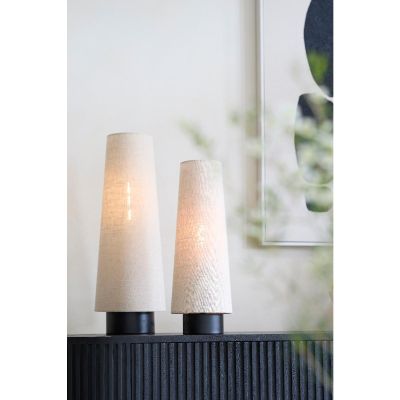 Light & Living Howie tafellamp Ø19x52,5 cm - mat zwart/naturel