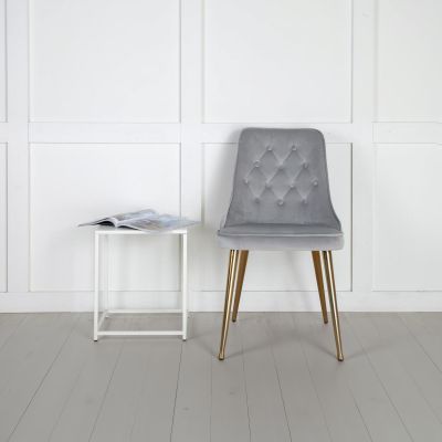 Svea Sino eetkamerstoel - gouden poot - velvet - beige