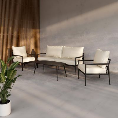 Svea Kiara loungeset - zwart/beige