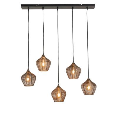 Alvaro hanglamp 5L metaal zwart van het woonmerk Light & Living