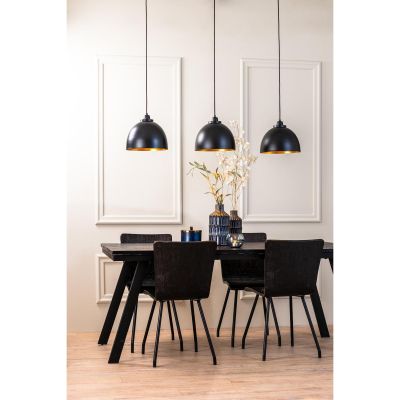 Light & Living Kylie hanglamp 3L - mat zwart-goud