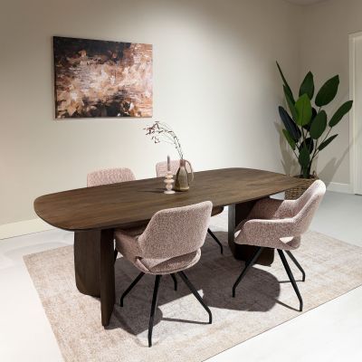 Livingfurn Trevor eettafel Deens ovaal 220 cm - donkerbruin
