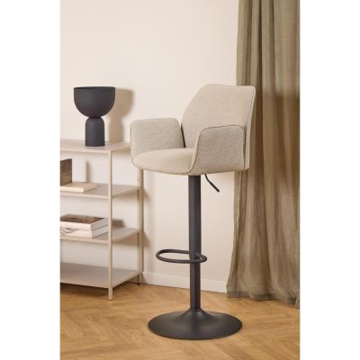 Nøra Liza verstelbare barstoel | metaal onderstel | stof Basel - beige