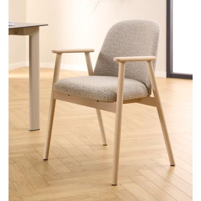 Nøra Lenny armstoel | oak onderstel | stof Monza - beige