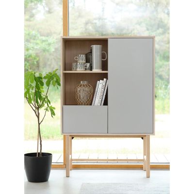 Nordic Home Jao wandkast - 150 cm  - grijs/naturel