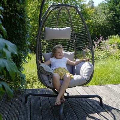 Rope hangstoel grijs