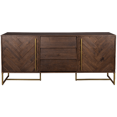 Class dressoir hoog MDF 45x180x80 cm bruin/goud van het woonmerk Dutchbone