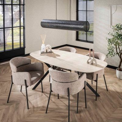Fraaai Dexter Deens ovale eettafel - 180 cm - keramiek