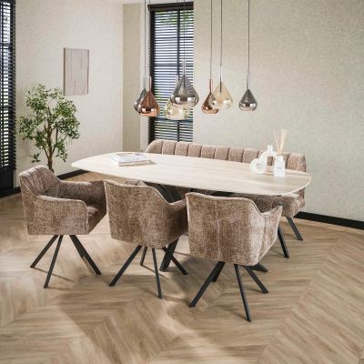 Fraaai Dexter eetkamertafel 215 cm - creme