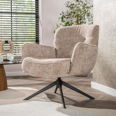 Fraaai Vivian fauteuil draaibaar geweven