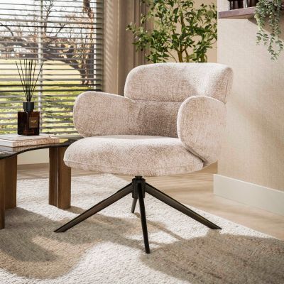 Fraaai Ernestine draaifauteuil - brons onderstel