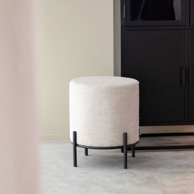 Troy poef op poten 41x41x48cm boucle van het woonmerk Label51