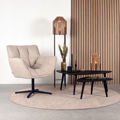 Label51 Ian draaifauteuil bouclè naturel