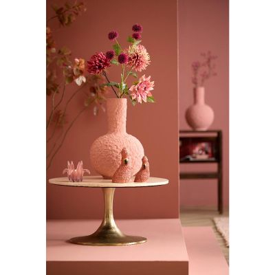 Light & Living Tomar bijzettafel Ø74x36 cm - zand-roze marmer/light goud