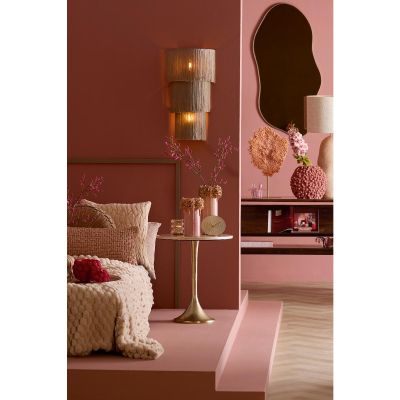 Light & Living Tomar bijzettafel Ø48x53 cm - zand-roze marmer/light goud