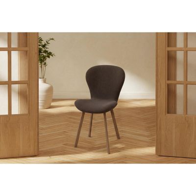 Svea Sherrie eetkamerstoelen linen - mocca/bruin