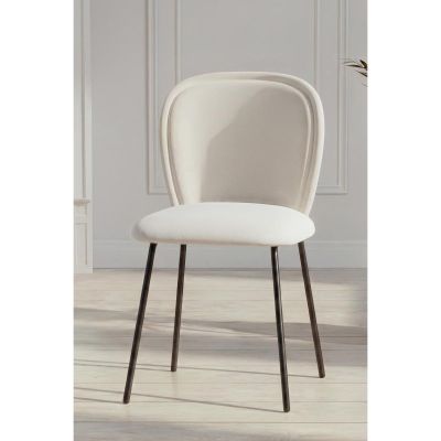 Svea Sonya eetkamerstoelen velvet - zwart/creme