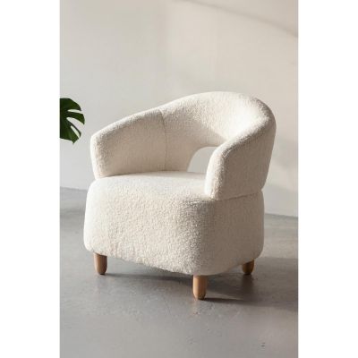 Svea Brent fauteuil bouclé - naturel/wit