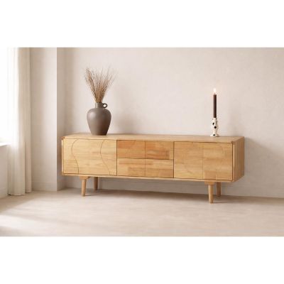 Svea Delmar tv-meubel 180x45x65 cm - naturel rubberwood