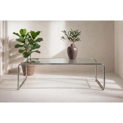 Svea Orozco salontafel 120x60x37,5 cm - zilver chrome