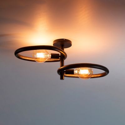 Fraaai Celia plafondlamp 2-lichts - zwart