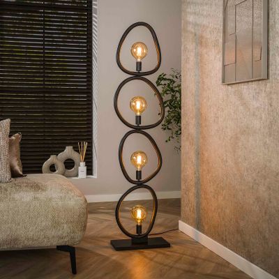 Fraaai Celia vloerlamp 4-lichts - artic zwart