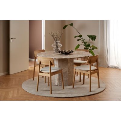 Nøra Maricela ronde eettafel Ø130x75 cm | gelakt marmer - bruin