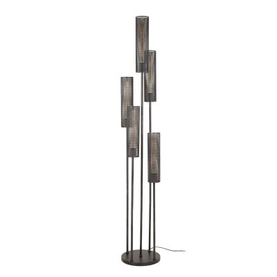 Fraaai Zuri vloerlamp 5L getrapt tube mesh - artic zwart