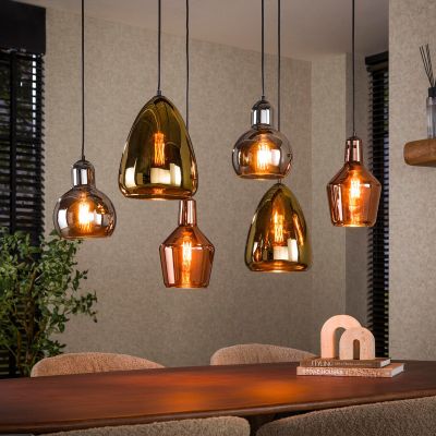Fraaai Bruno hanglamp 6L mix artic zwart