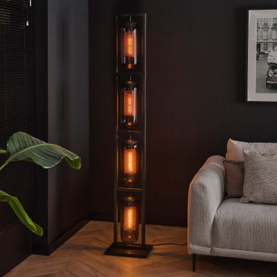 Wrexham vloerlamp 4L 190 cm staal smoke van het woonmerk Fraaai