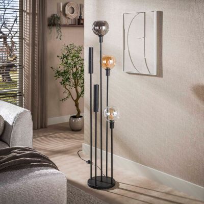 Fraaai Bruno vloerlamp 5-lichts - zwart