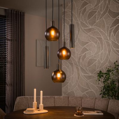 Fraaai Bruno hanglamp getrapt 5-lichts
