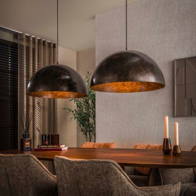 Fraaai Frans hanglamp 2-lichts Ø60 cm - bruin