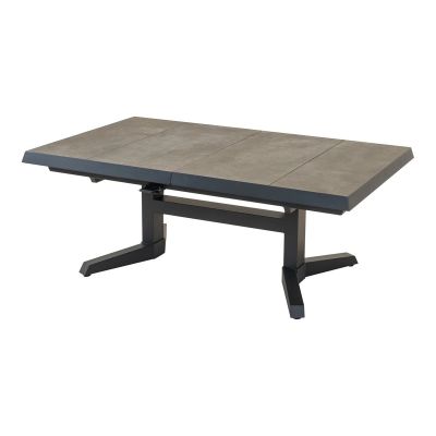 Murcia negro uittrektafel verstelbaar 143/183x88x54/74 cm - matt antraciet